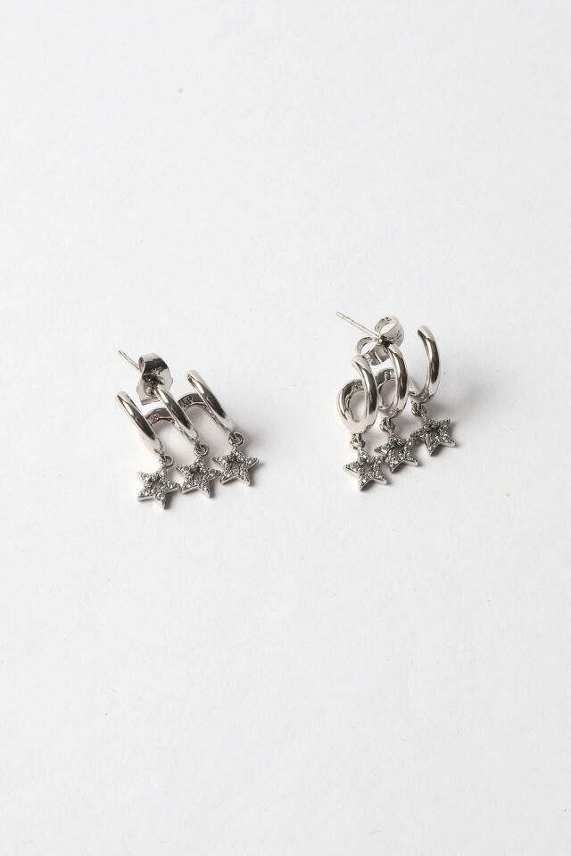 Neesa VIP 3'lü Set Yıldız KüpeGold Silver