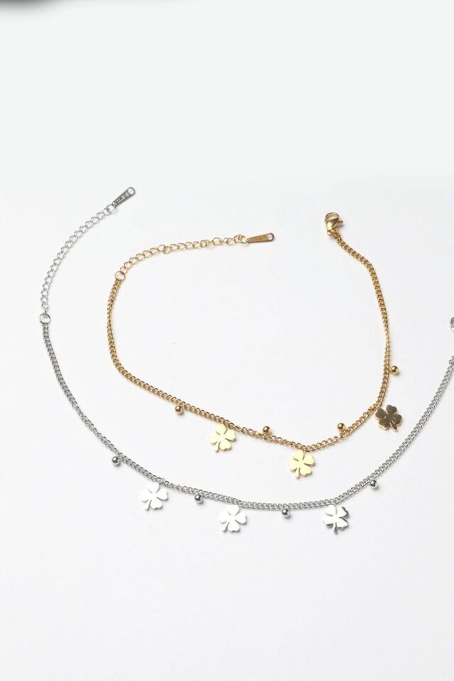 Neesa Çelik Yonca Halhal Silver Gold