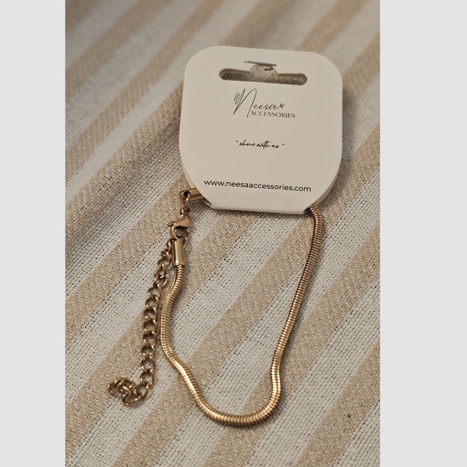 Neesa Çelik Küp Zincir Unisex Rose Gold 18+5,5