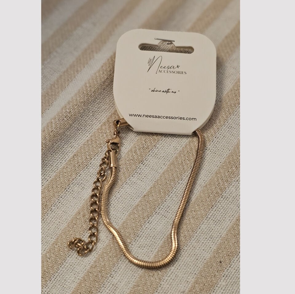 Neesa Çelik Küp Zincir Unisex Rose Gold 18+5,5