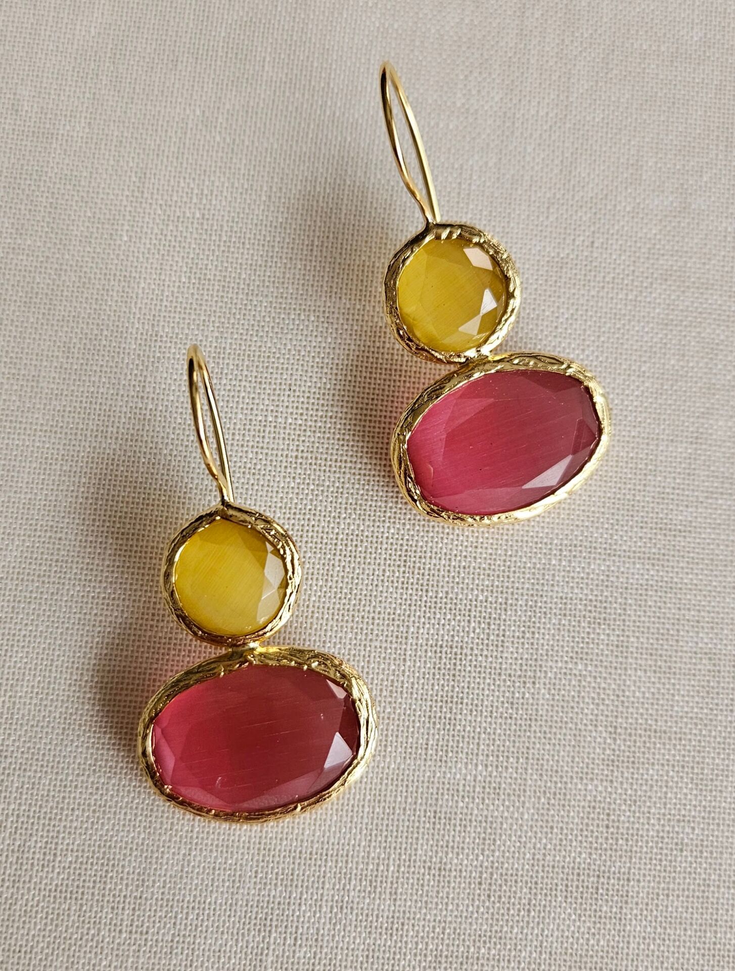 Neesa El İşçiliği Kedi Gözü Küpe