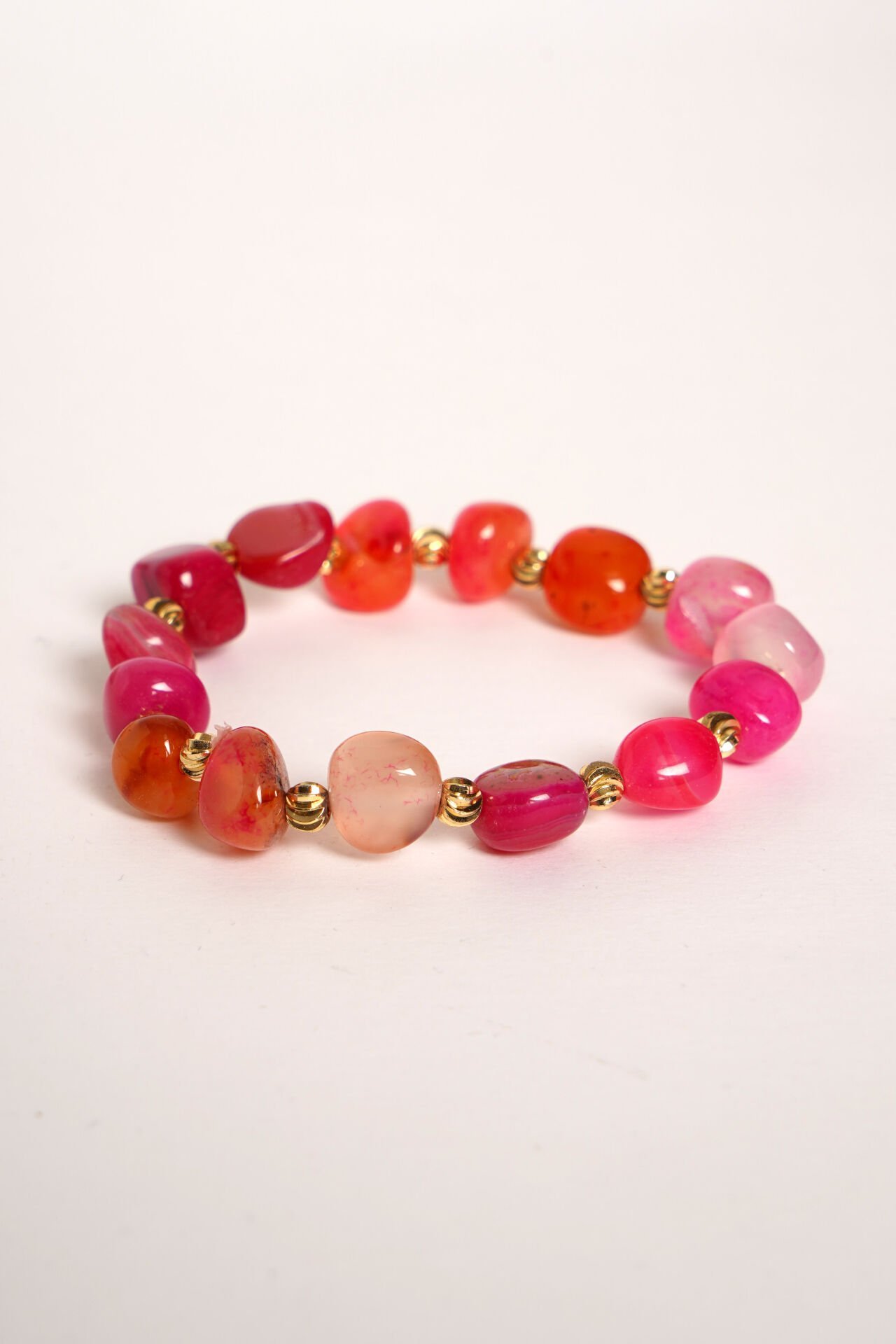 Neesa El İşçiliği Doğal Akik Taşı Kırmızı Bileklik