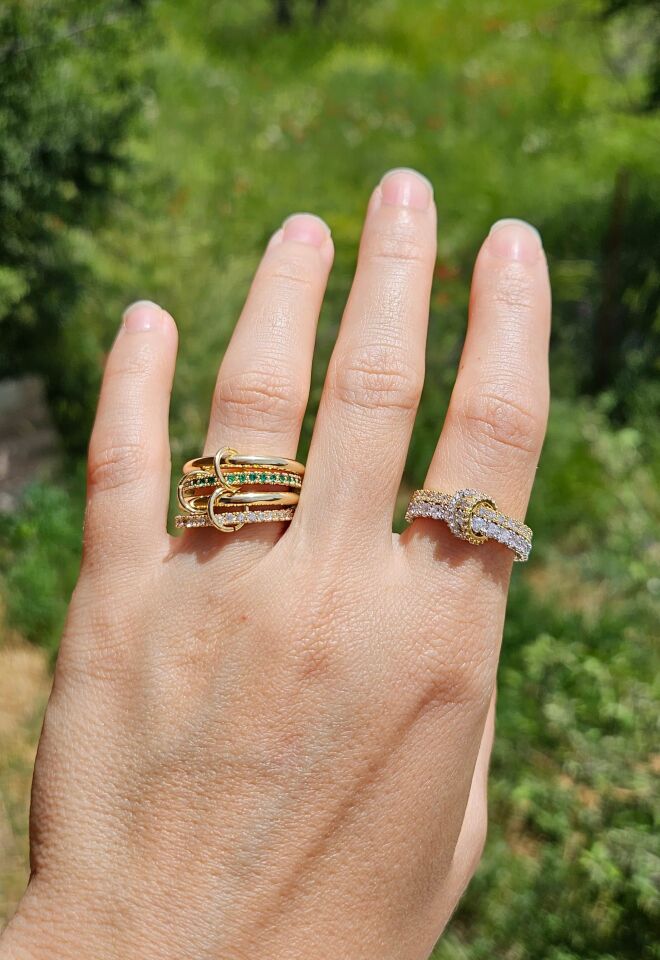 Neesa Marka Model Spinelli Yüzük Gold- Zümrüt