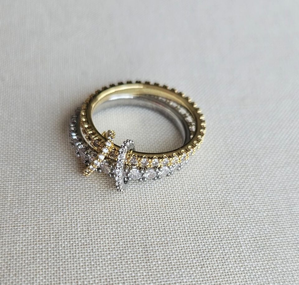 Neesa Marka Model Spinelli Yüzük Gold- Silver