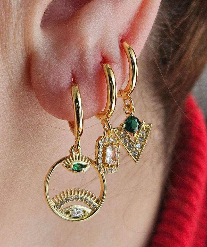 Neesa Çelik 6'lı küpe seti