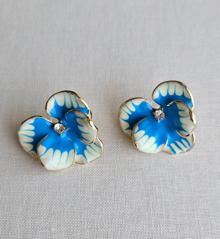 Neesa Çiçek Model Mavi Küpe