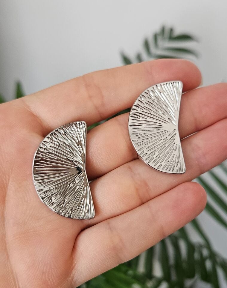 Neesa Silver Desenli D Küpe