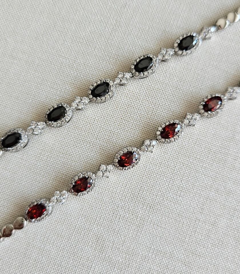 Neesa Vip Silver Kırmızı Zirkon Taşlı Bileklik