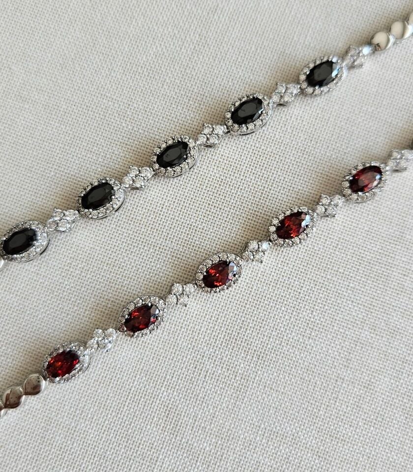 Neesa Vip Silver Siyah Zirkon Taşlı Bileklik