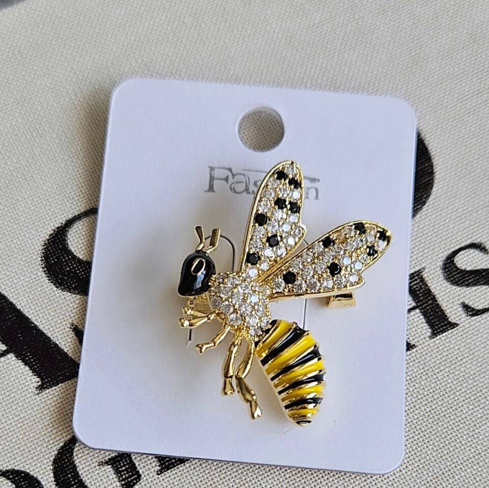 Neesa Arı Model Gold Broş