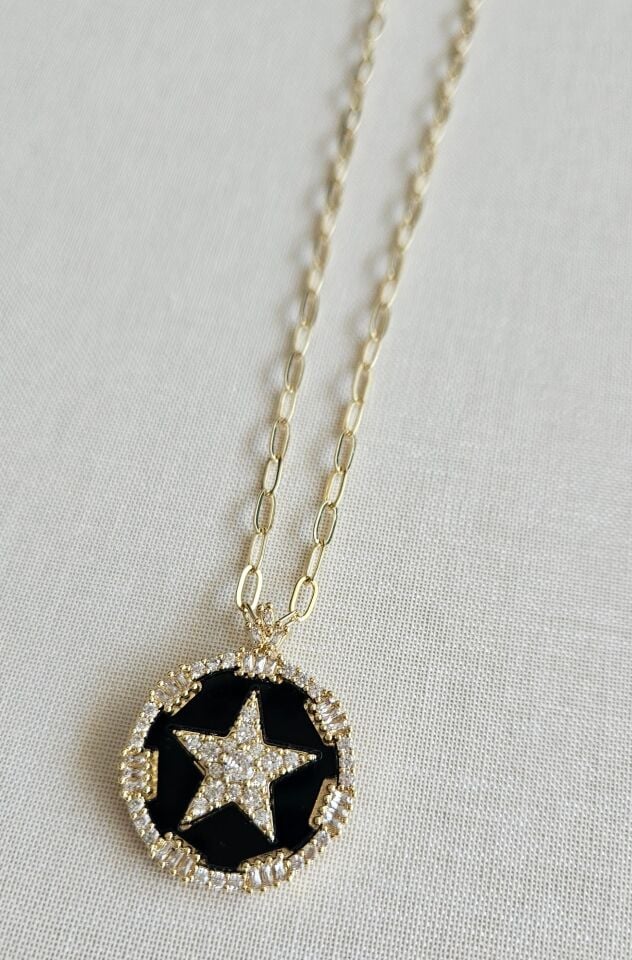 Neesa Gold Taşlı Yıldız Kolye