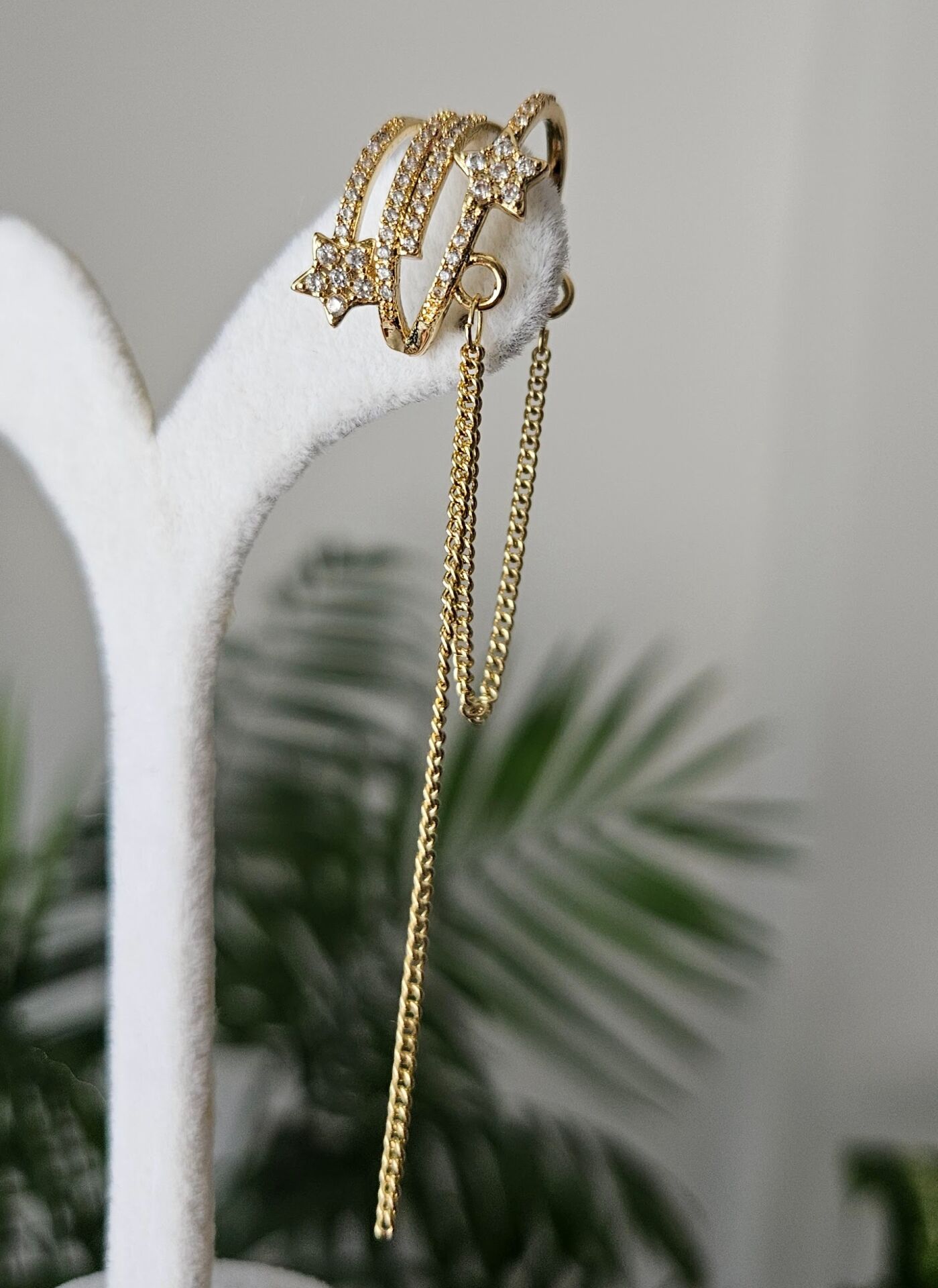 Neesa Gold Yıldız Kıkırdak Küpe