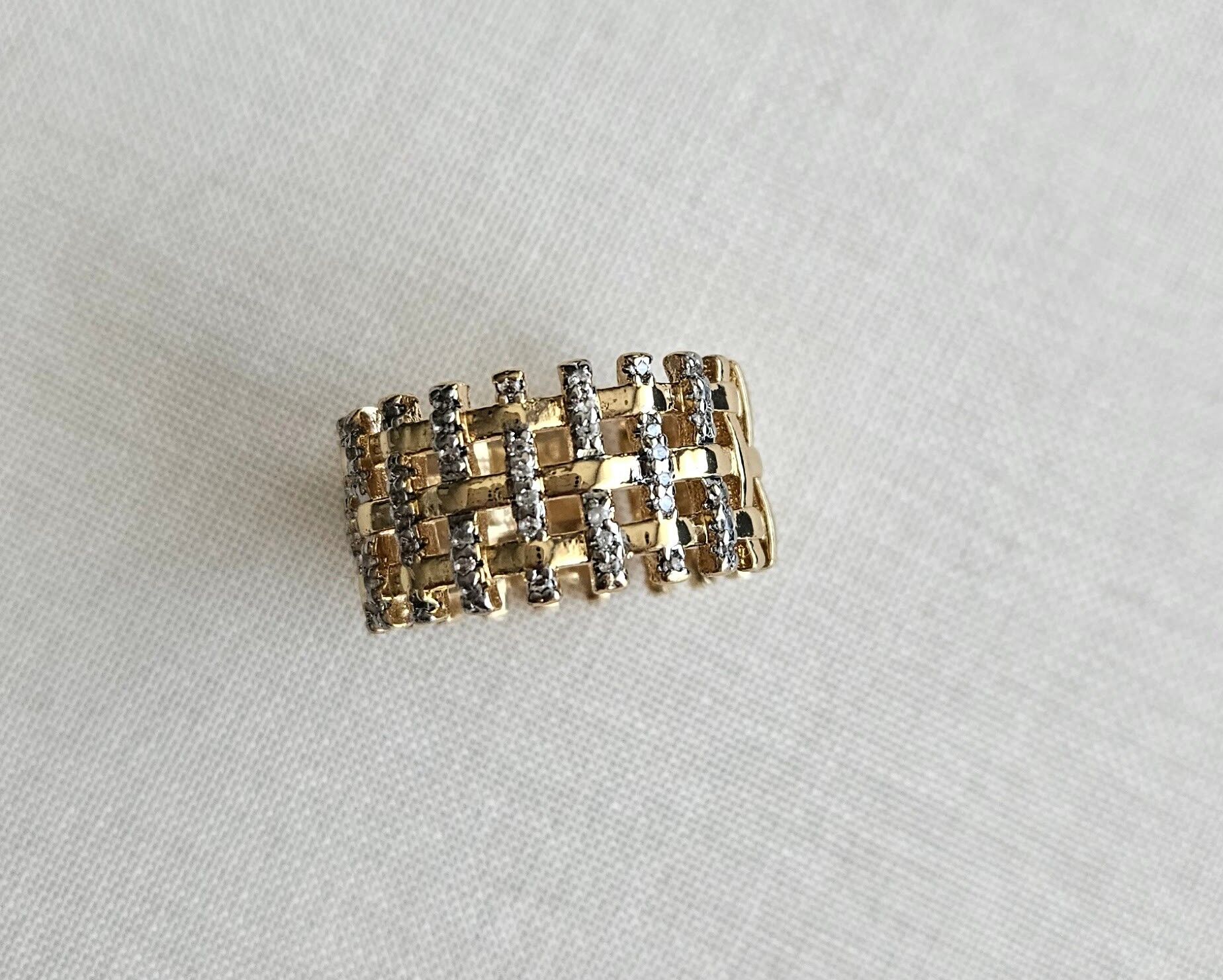 Neesa Çit Model Gold Siver Yüzük