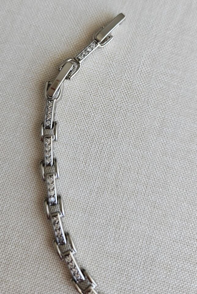 Neesa Vip Silver Taşlı Kalp Model Bileklik