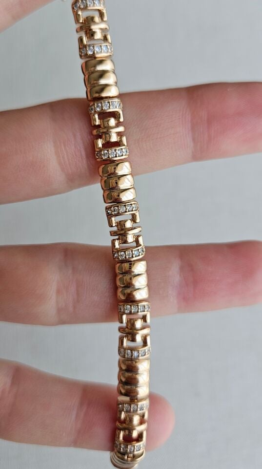 Neesa Vip Gold Taşlı Kuyumcu Model Bileklik