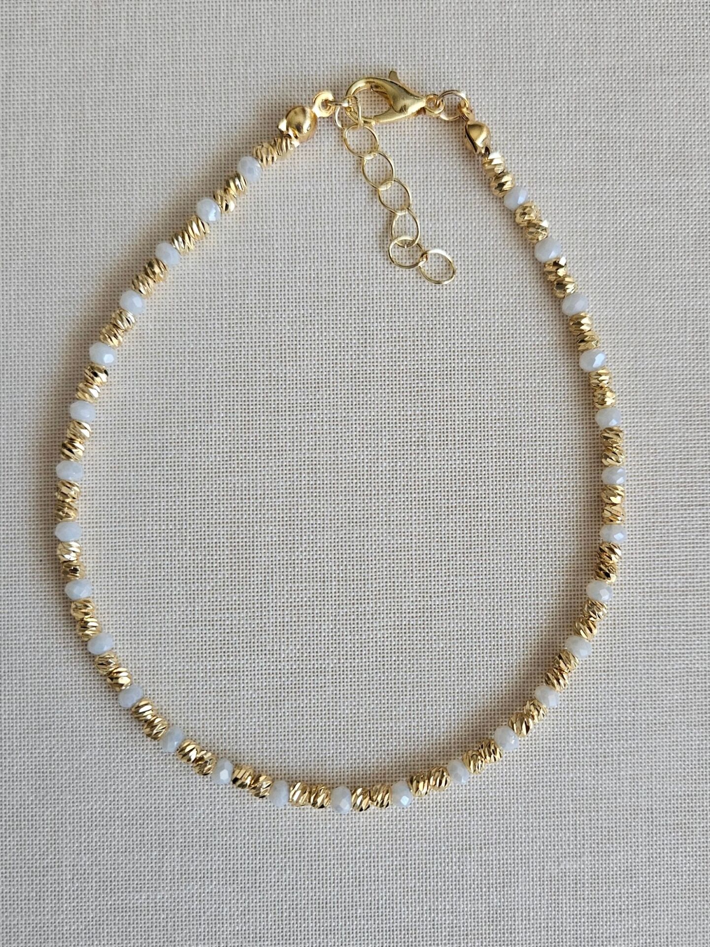 Neesa Boncuk Dorika Beyaz Gold Halhal