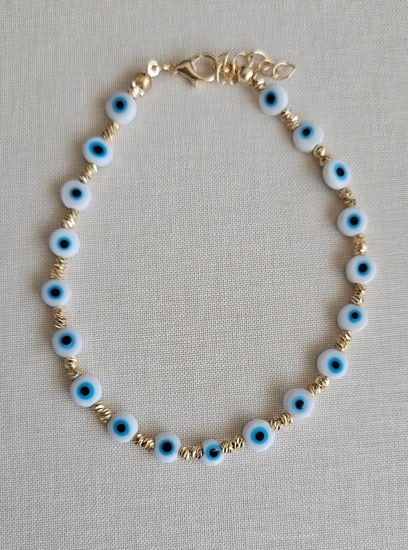 Neesa Beyaz Nazar Boncuklu Halhal