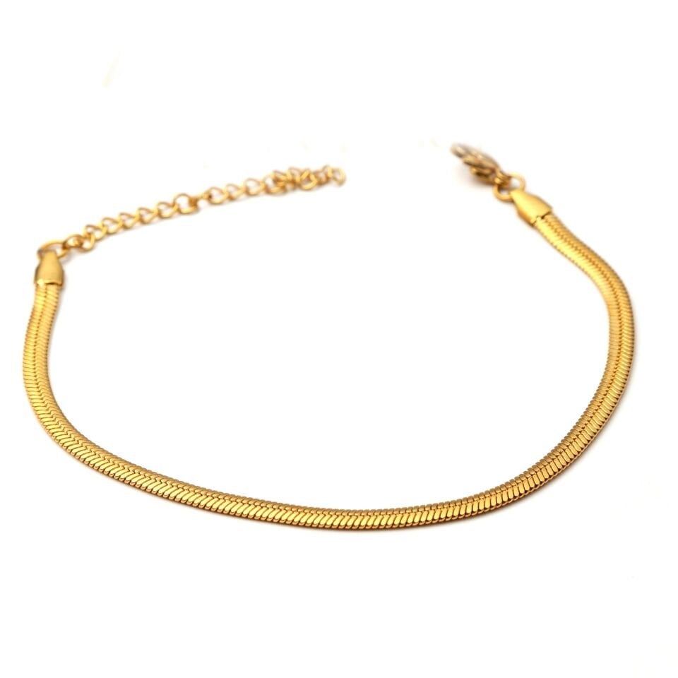 İtalyan Zincir Çelik Bileklik 19+5.5 CmGold