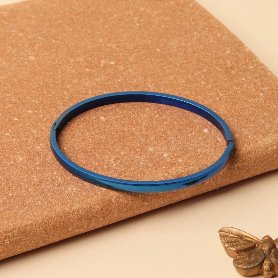 Çelik Kelepçe Düz Elips İnce 3.2mm  6,5 x 5CmGece Mavisi