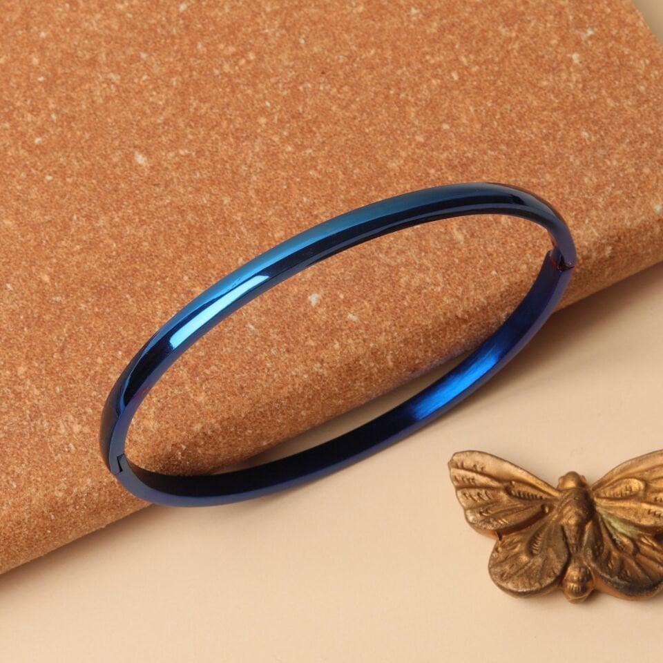 Çelik Kelepçe Düz Elips İnce 3.2mm  6,5 x 5CmGece Mavisi