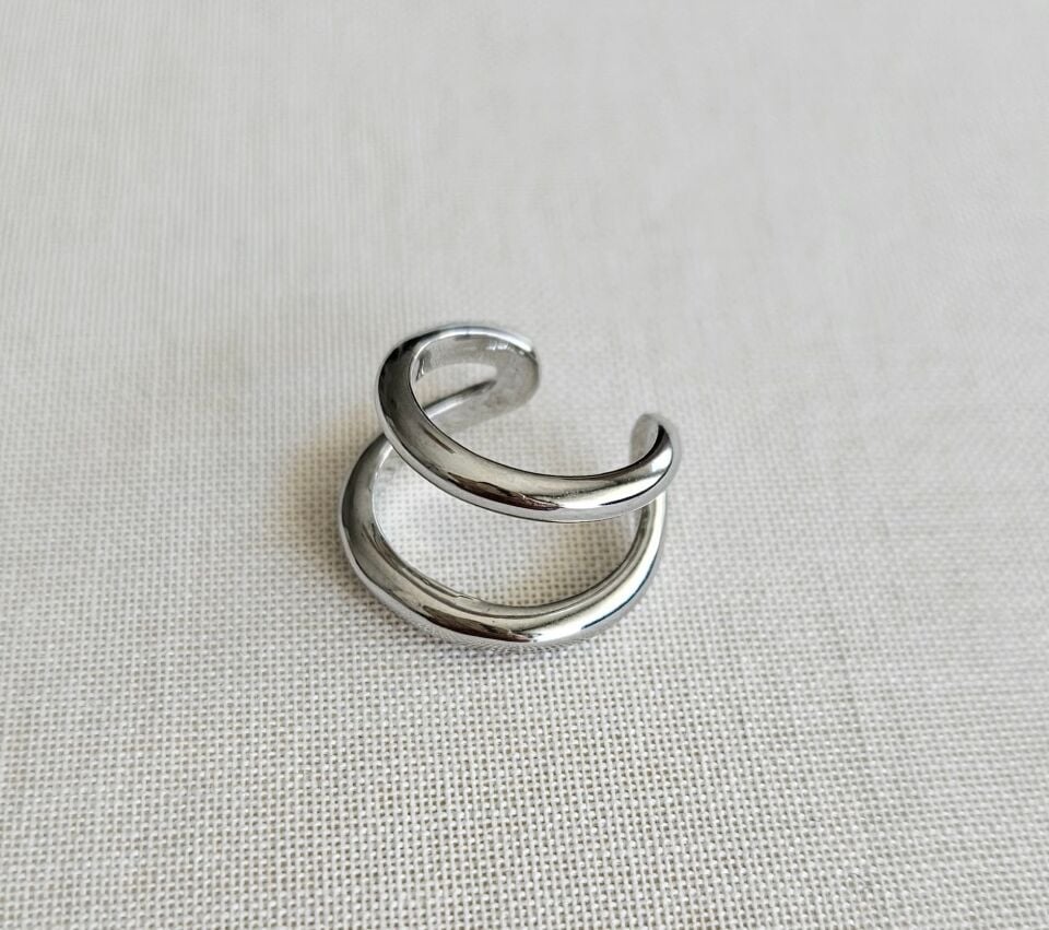 Neesa Silver Çoklu Kıkırdak  Sade Küpe