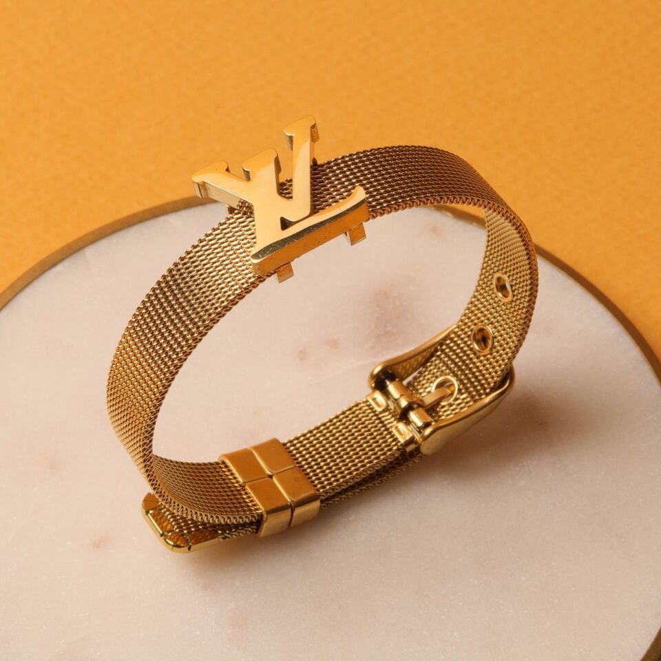 Çelik Kelepçe Marka Model Saat Kordonu Bileklik AyarlanabilirGold