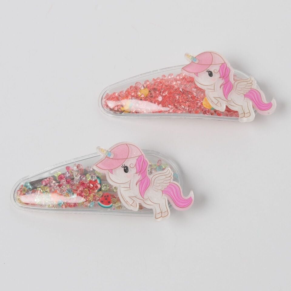 Neesa 2'li Unicorn Detaylı Çıt Çıt TokaPembe