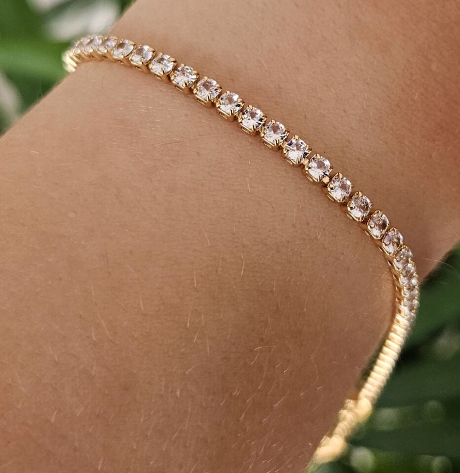 Neesa Çelik Gold Su Yolu Bileklik 17cm+2 cm