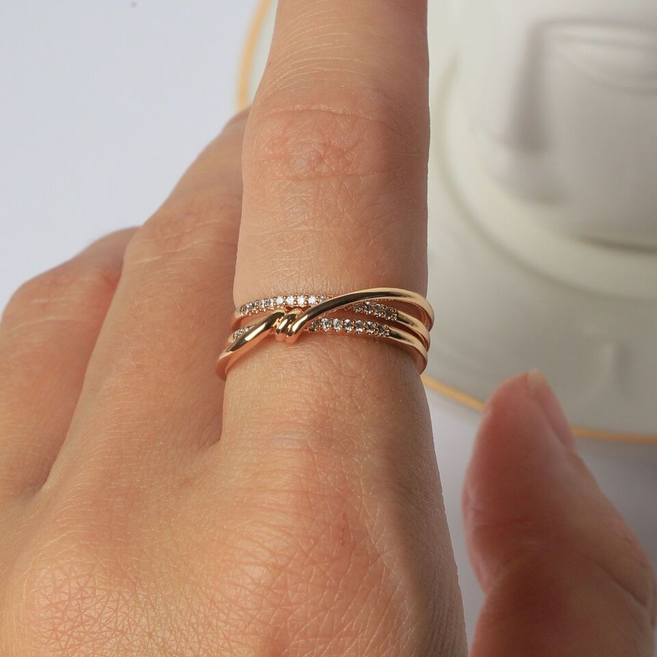 Neesa Çelik Yüzük Ayarlanabilir Gold