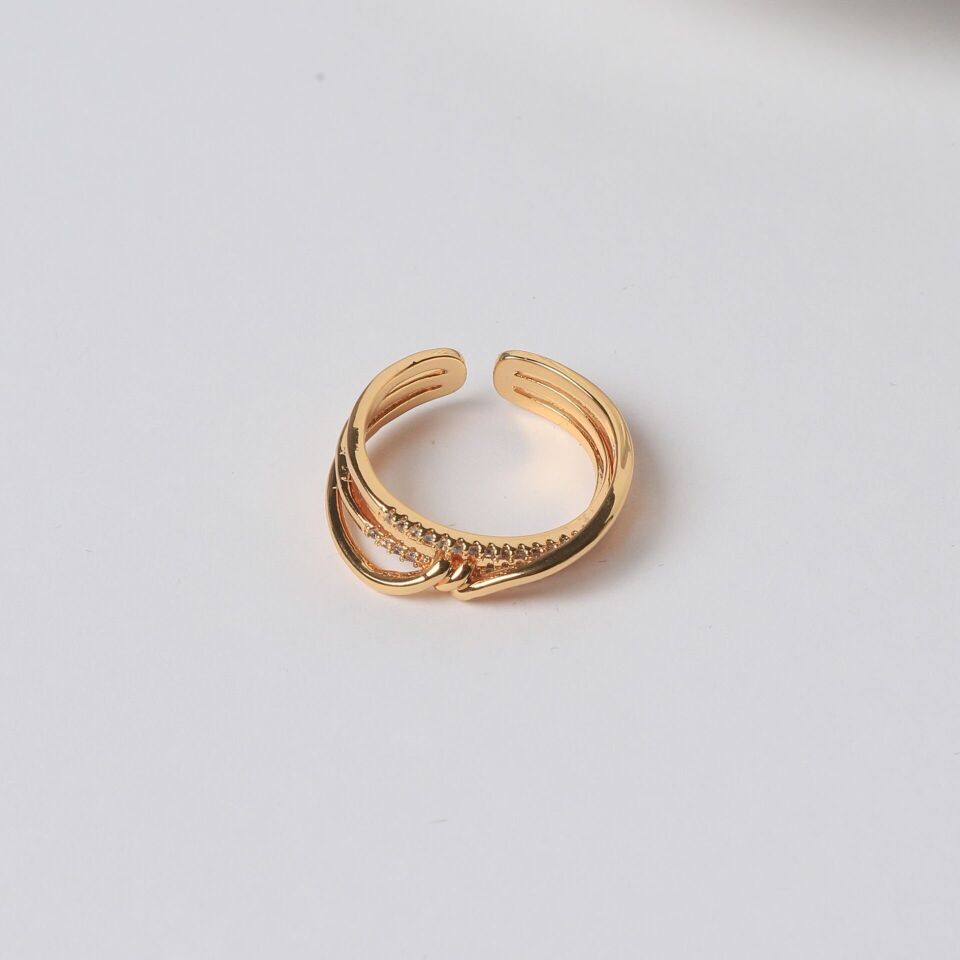 Neesa Çelik Yüzük Ayarlanabilir Gold