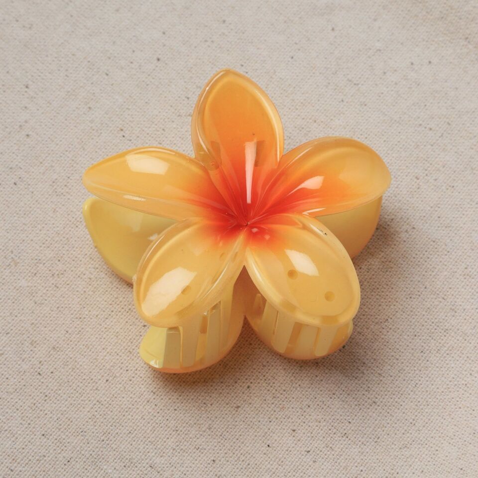 Neesa Lotus Çiçek Model Mandal Toka 8,5 cmSarı
