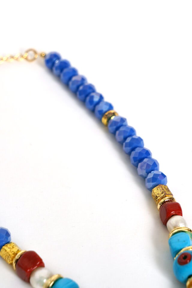 Neesa El İşçiliği Doğal Taş Balık Kolye