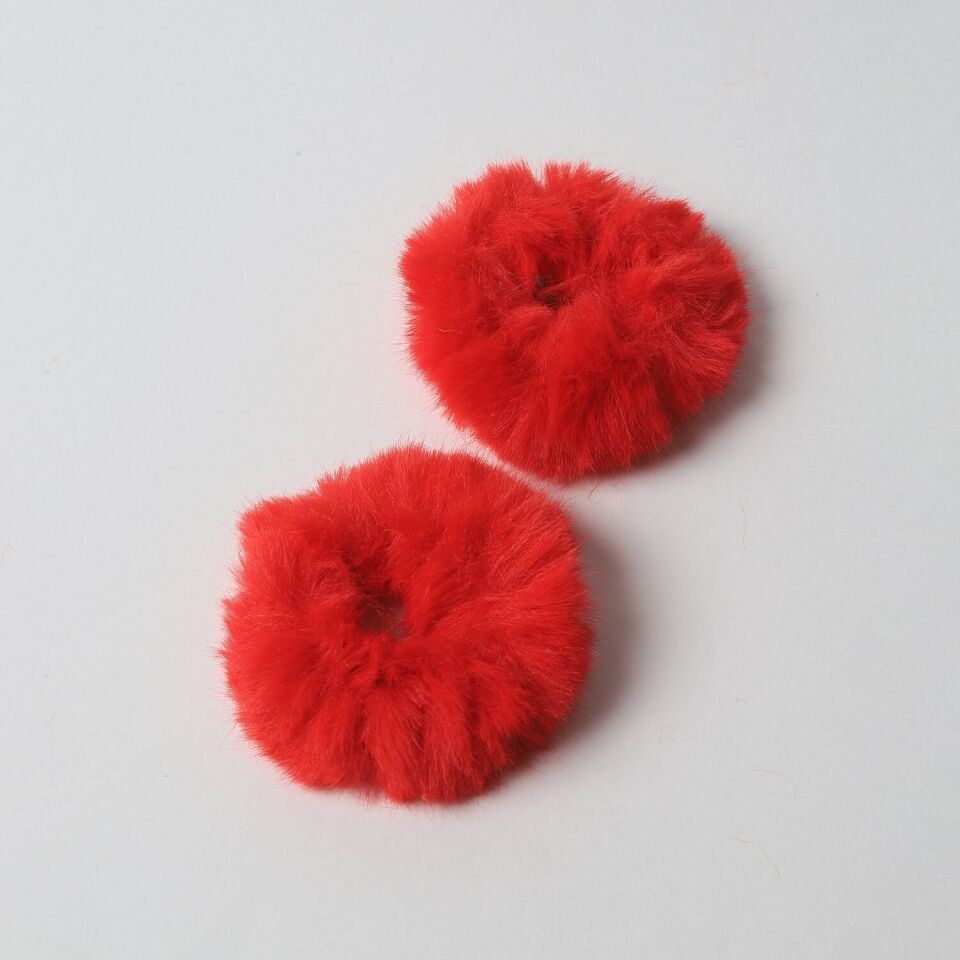 Neesa Yılbaşı Temalı Tüylü Peluş Çiftli Simit TokaKırmızı