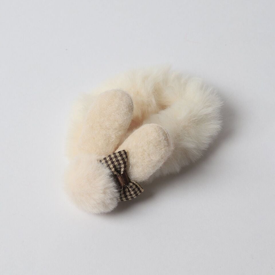 Neesa Tüylü Peluş Tavşan Kulak Figürlü Fiyon Detaylı Çocuk Simit TokaKrem