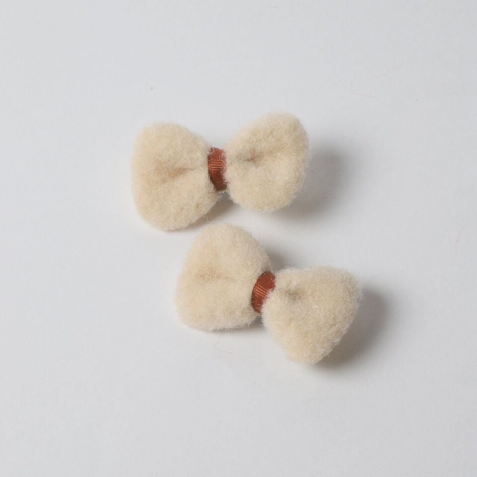 Neesa Yünlü Fiyonk  Çiftli Çocuk Pens TokaKrem