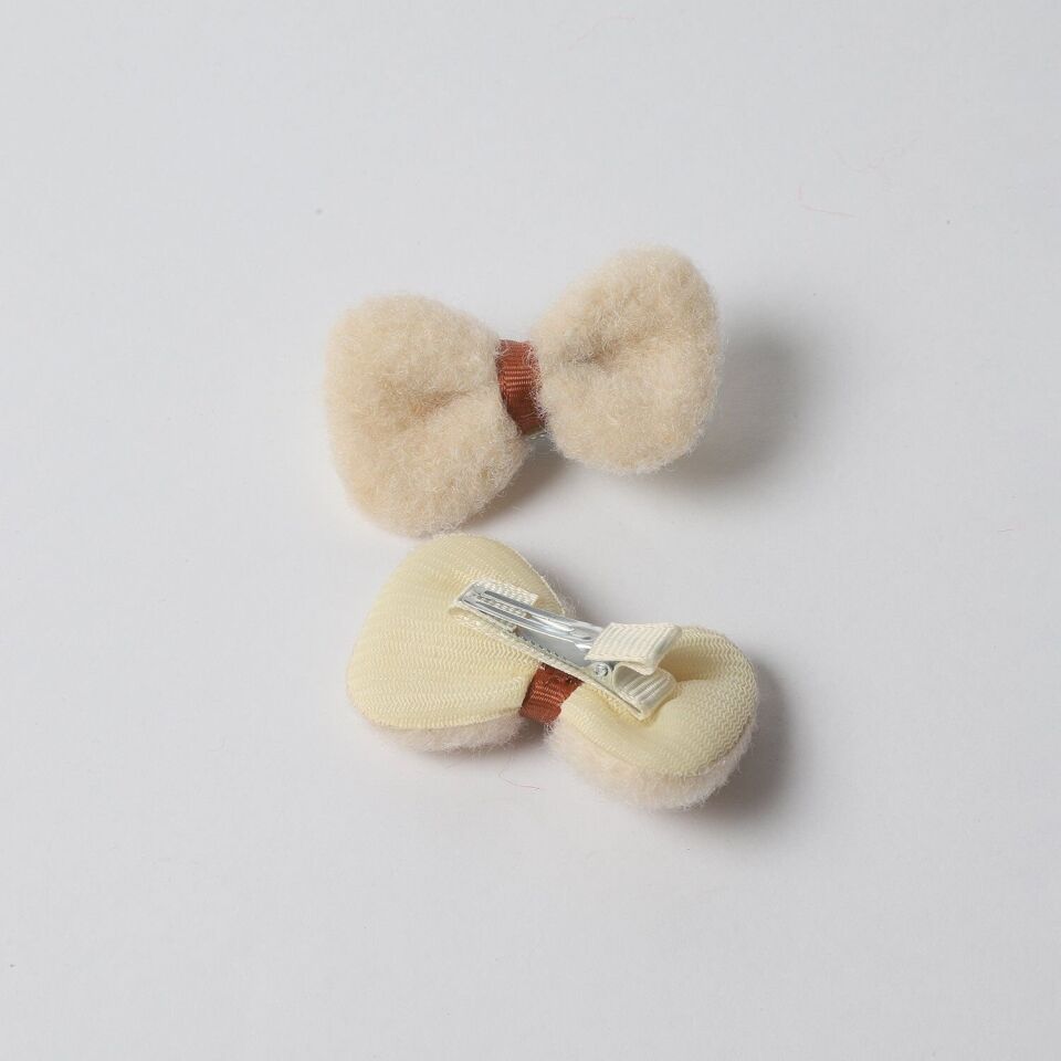 Neesa Yünlü Fiyonk  Çiftli Çocuk Pens TokaKrem