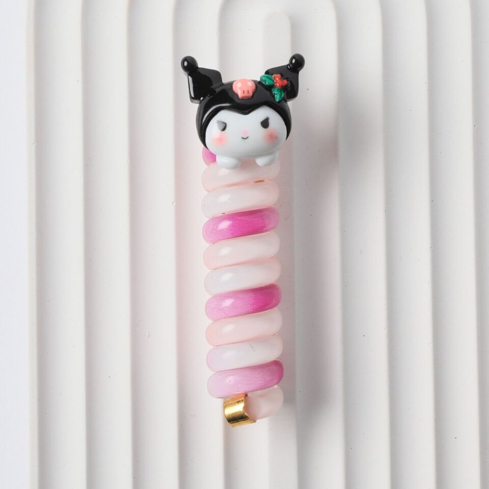 Neesa Burgu Yaylı Saç Tokası Çizgi KarakterSiyah 2