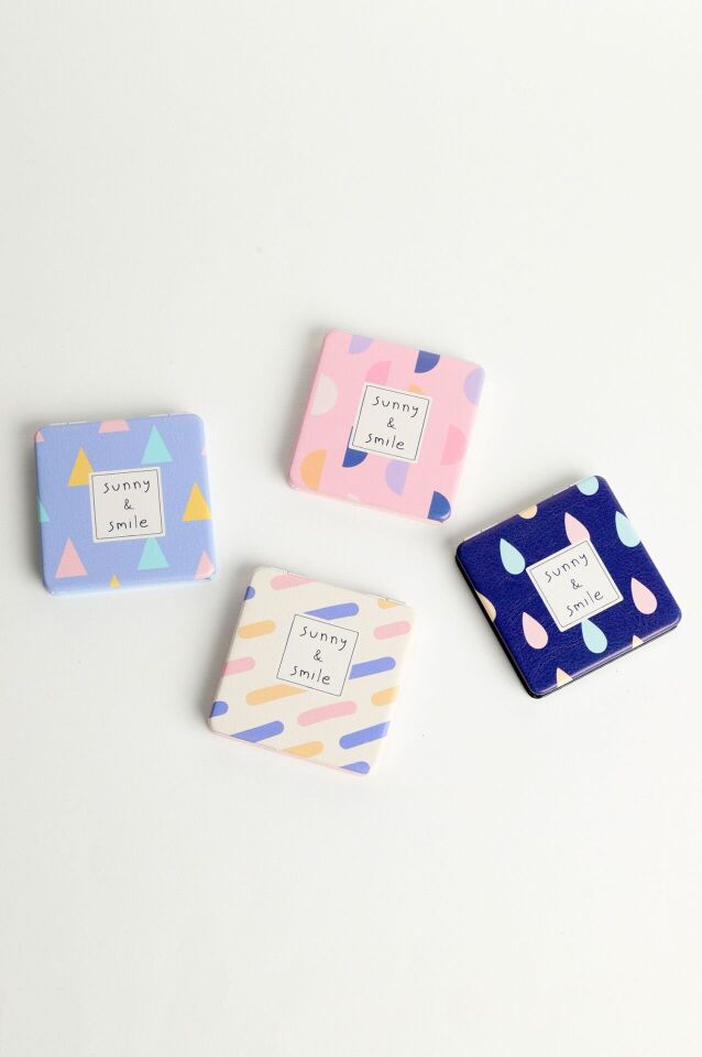 Neesa Renkli Cep Aynası 6x6 cmMavi