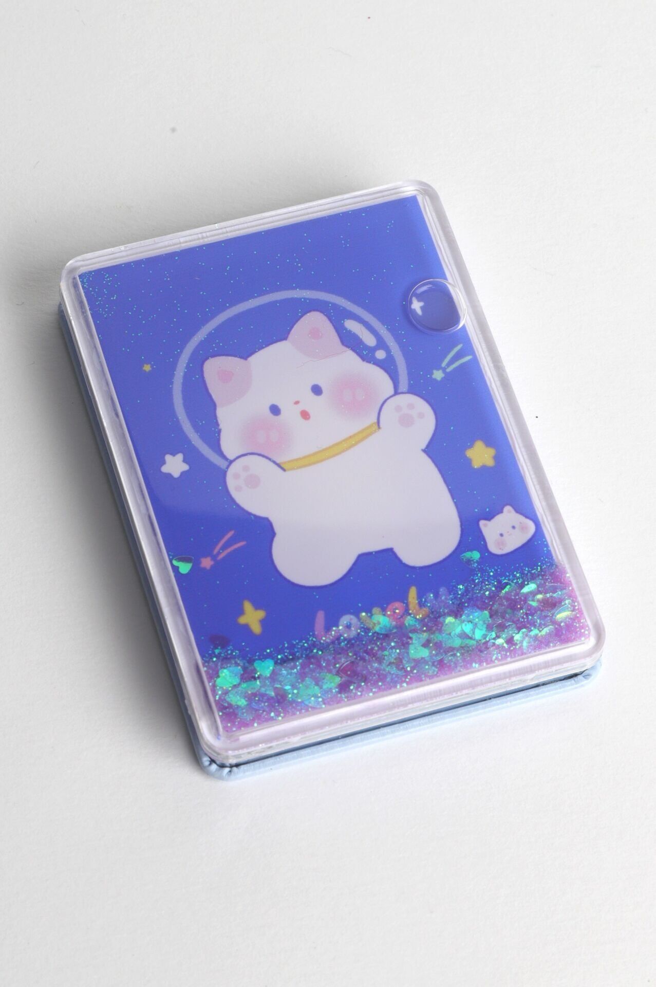 Neesa Renkli Sulu Cep Aynası Dikdörtgen 8,5x6 cmMavi