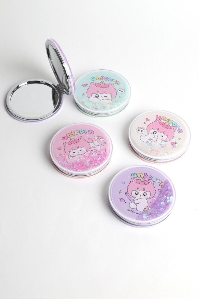 Neesa Kedi Unicorn Sulu Cep Aynası 7,2x7,2 cmAyna 1