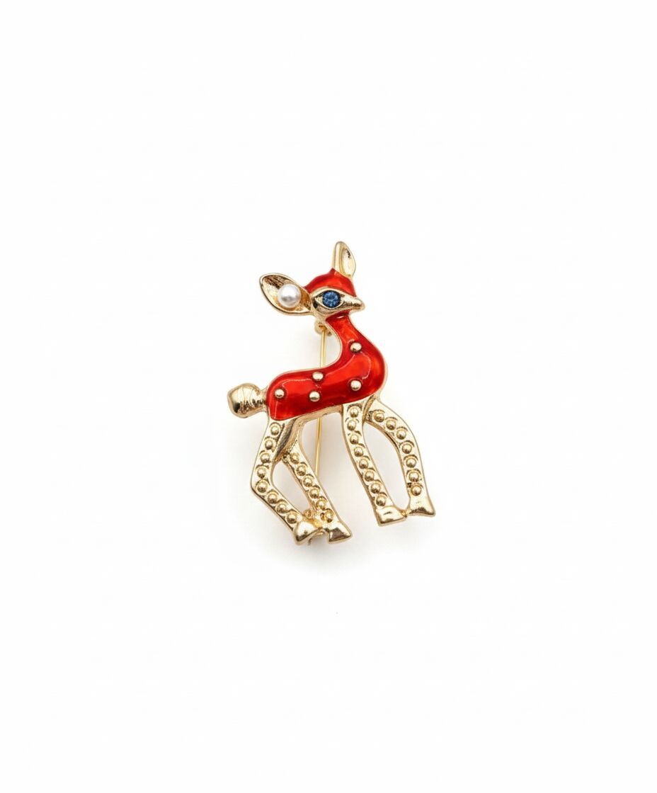 Neesa Kırmızı Ceylan Broş