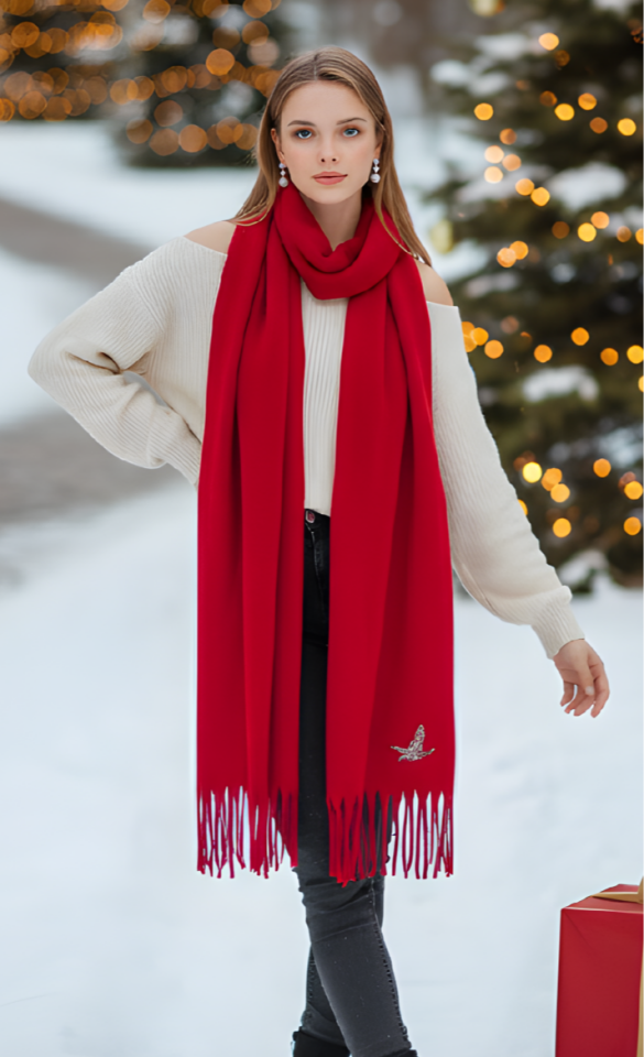 Neesa Bymn Marka Yumoş Şal Kırmızı