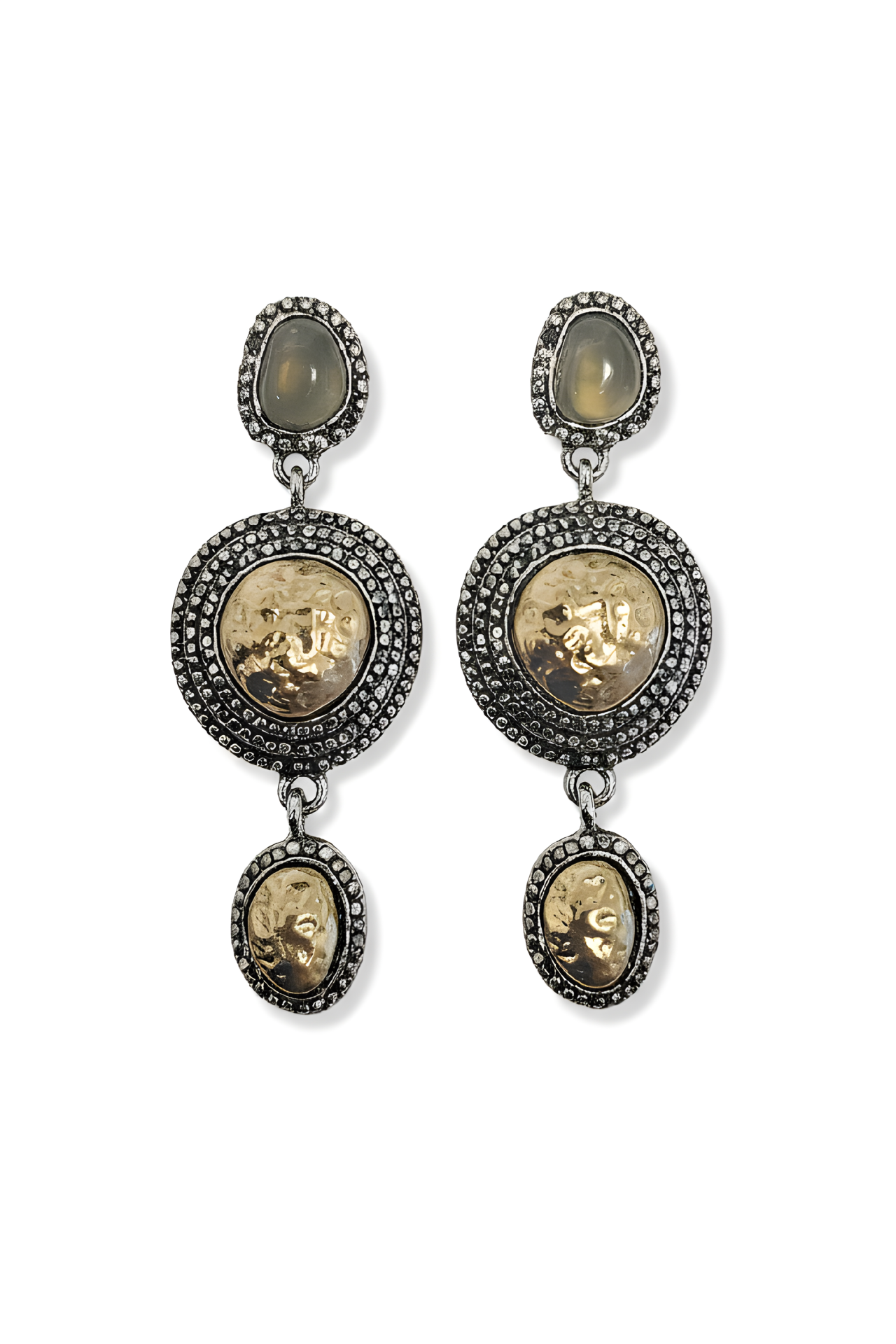 Neesa Zra Küpe Gold-Silver