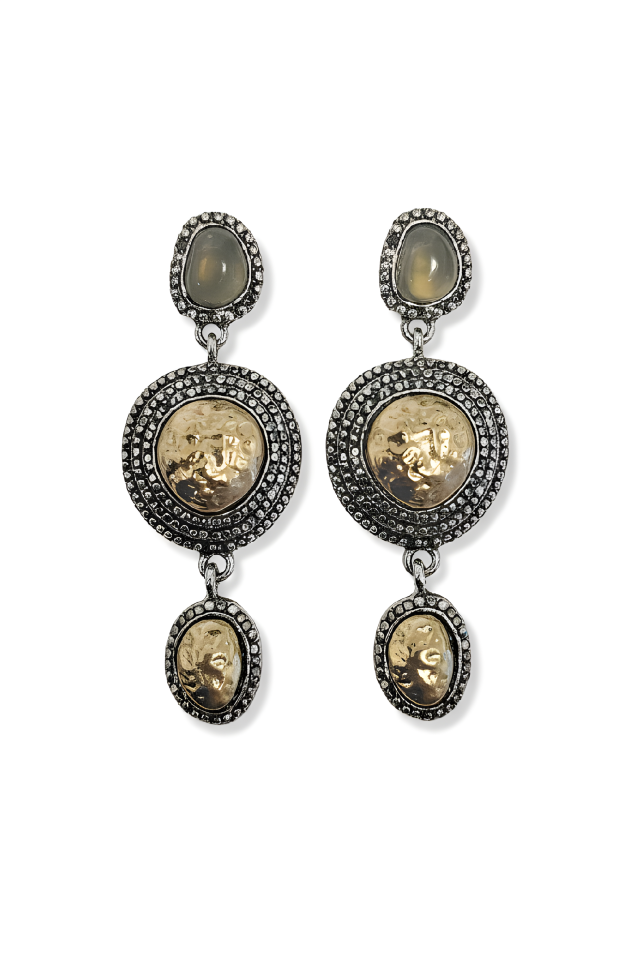 Neesa Zra Küpe Gold-Silver