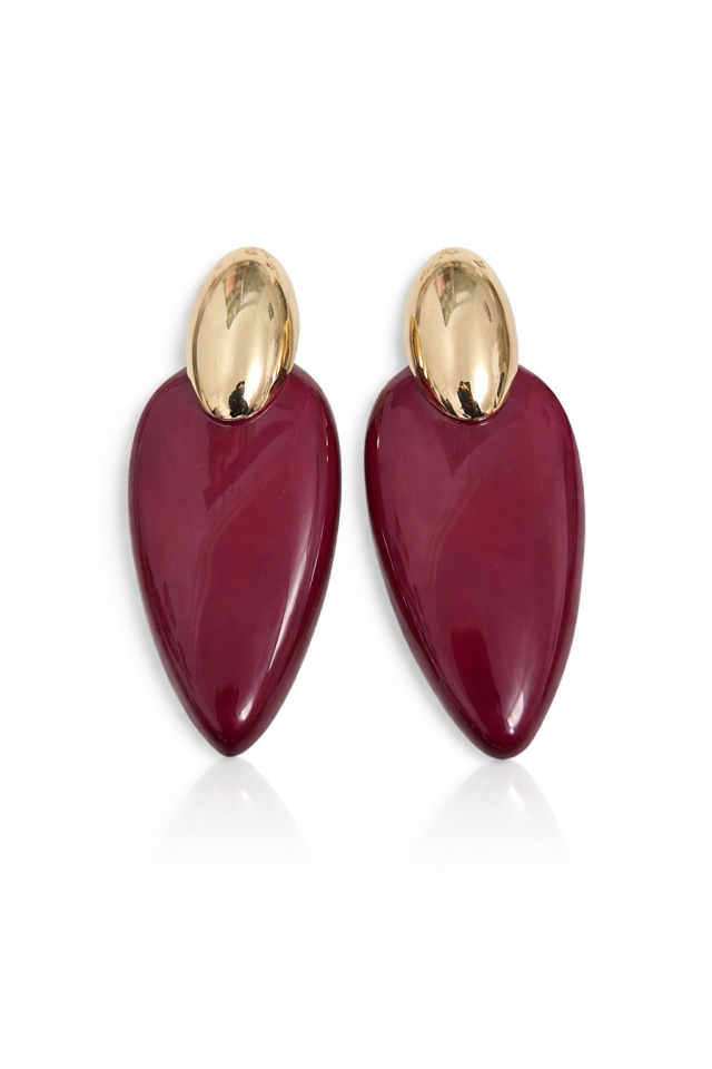 Neesa Zra Küpe Gold-Bordo