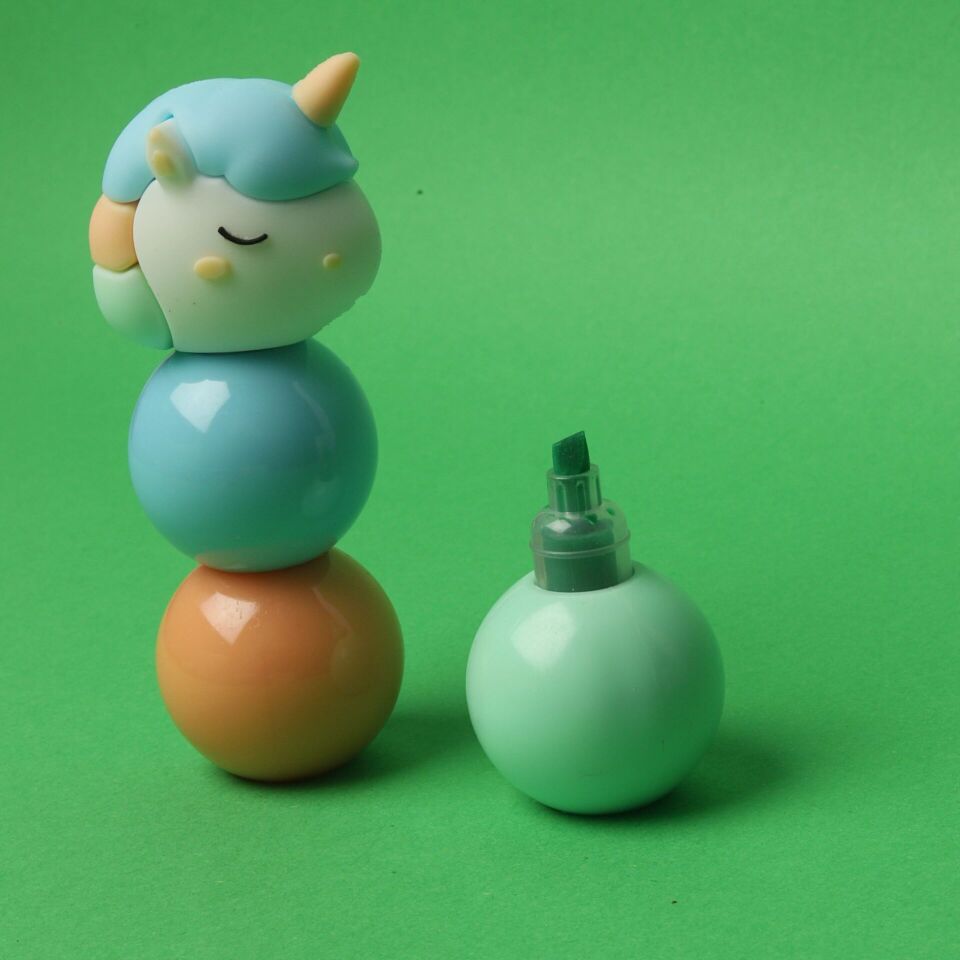 Neesa Mavi Kafalı Unicorn Fosforlu İşaretleme Kalemi 3 Renk3 Renk