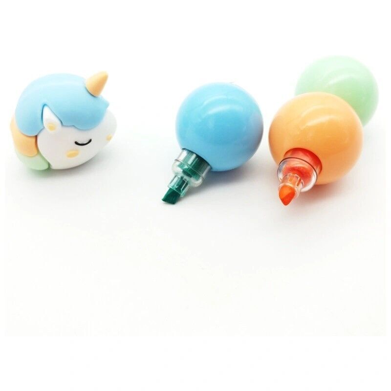 Neesa Mavi Kafalı Unicorn Fosforlu İşaretleme Kalemi 3 Renk3 Renk