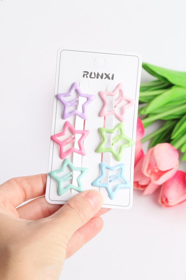 Neesa 6'lı Yıldız Pens Toka Seti