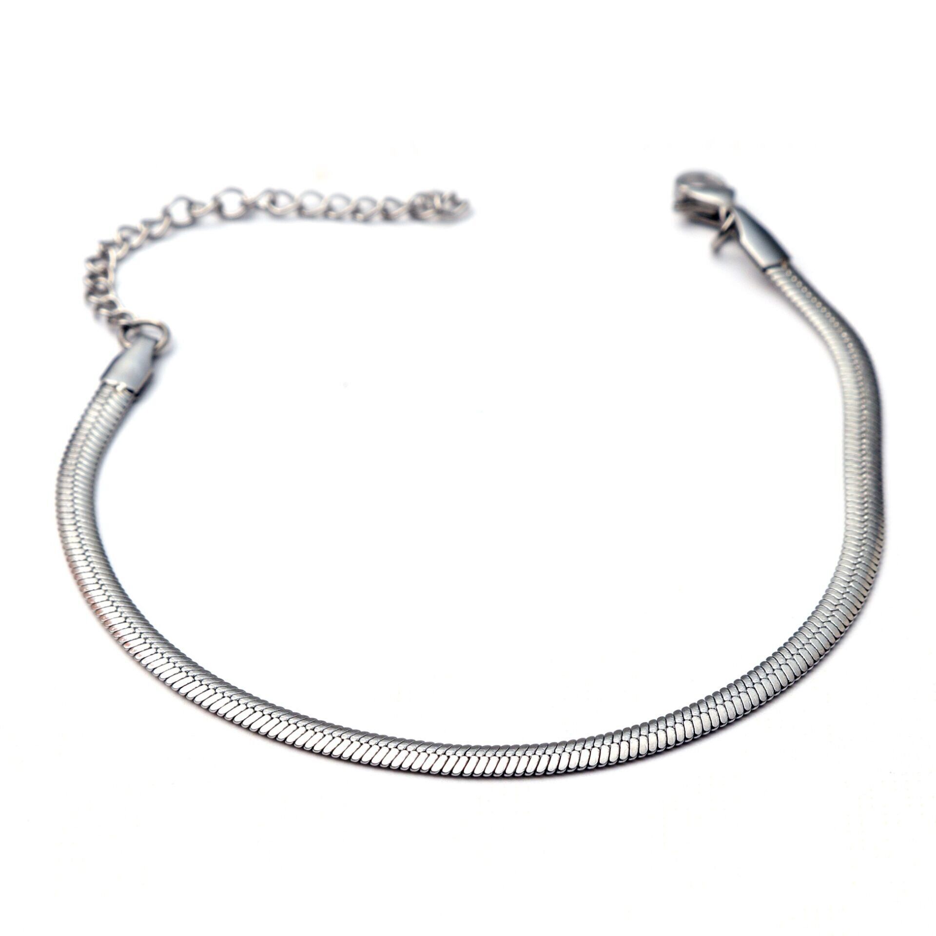 İtalyan Zincir Çelik Bileklik 19+5.5 CmGold Silver