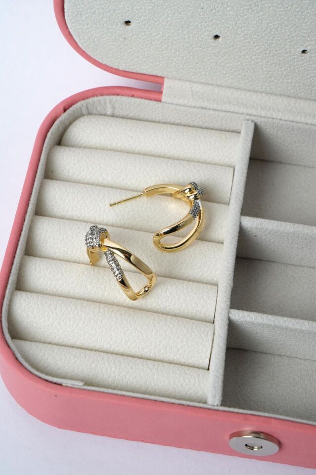 Neesa Özel Seri Marka Model Düğüm Gold KüpeGold